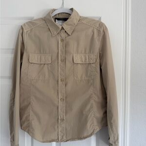 Weekend Max Mara Khaki Button-Up Blouse